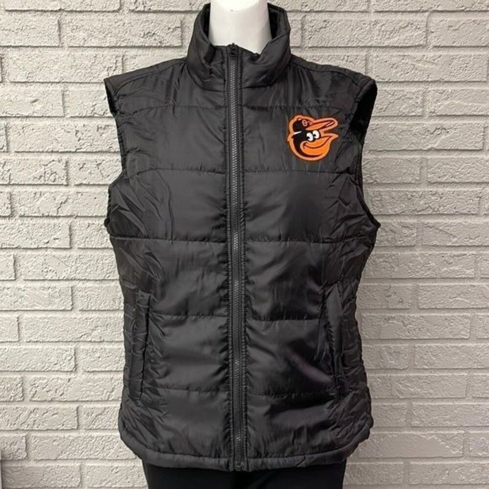 Baltimore Orioles Women Black Puffer Vest Size M